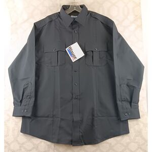 Blauer Mens Dark Navy Long Sleeve Uniform Work Shirt 17.5 34-35